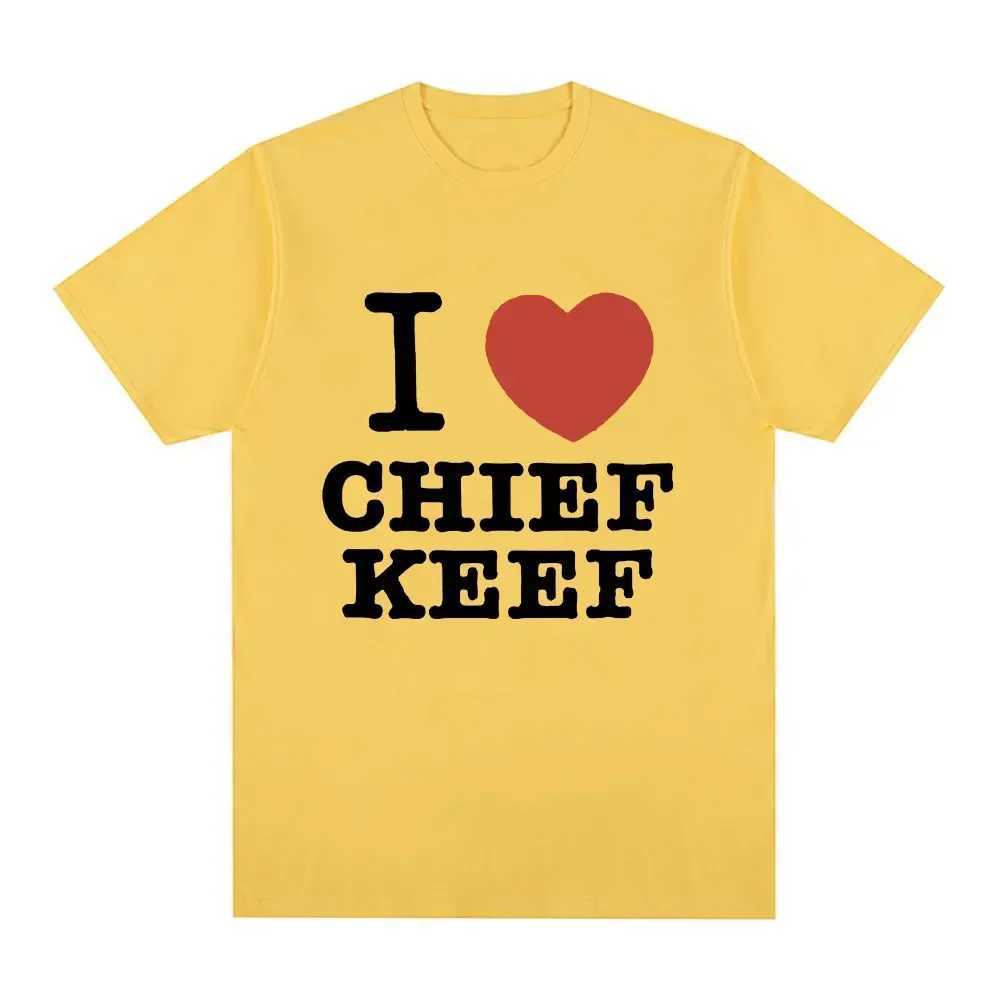 I Love Chief Keef T Shirt Mens Fashion Casual Short Sleeve T-shirt Vintage Gothic Oversized Cotton T-shirts Hip Hop Streetwear W250607