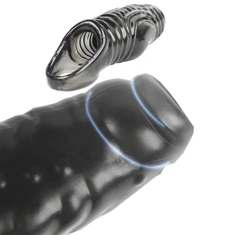 New Reusable Penis Sleeve Glans Penis Enlarger Extender Delay Ejaculation Cock Ring Sex Toys for Men Couples XJ250607