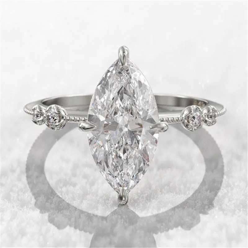 925 Sterling Silver Marquise Cubic Zirconia Women Rings for Women Fashion Finger Accessories Good Quality Fancy Jewelry XJ250606