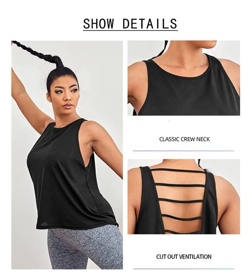 Sexy Sport T-Shirt Women Gym Tank Loose Sportswear Breathable Workout Sleeveless Fiess Yoga T Shirt Top Plus Zize 4XL