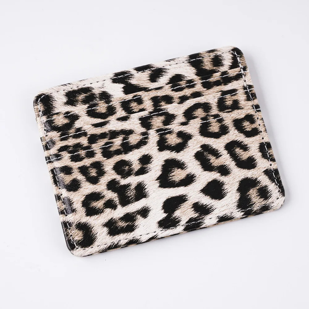 Leopard print folding PU leather card case ID card case creative bank card case bus card holder lightweight card holder A-DH 250605