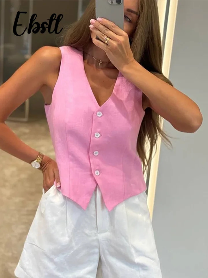 Solid Single Breasted Vest Skirts Suit Womens V-neck Sleeveless Waistcoat Loose Long Skirt 2025 Summer Lady Casual Outfit 250605