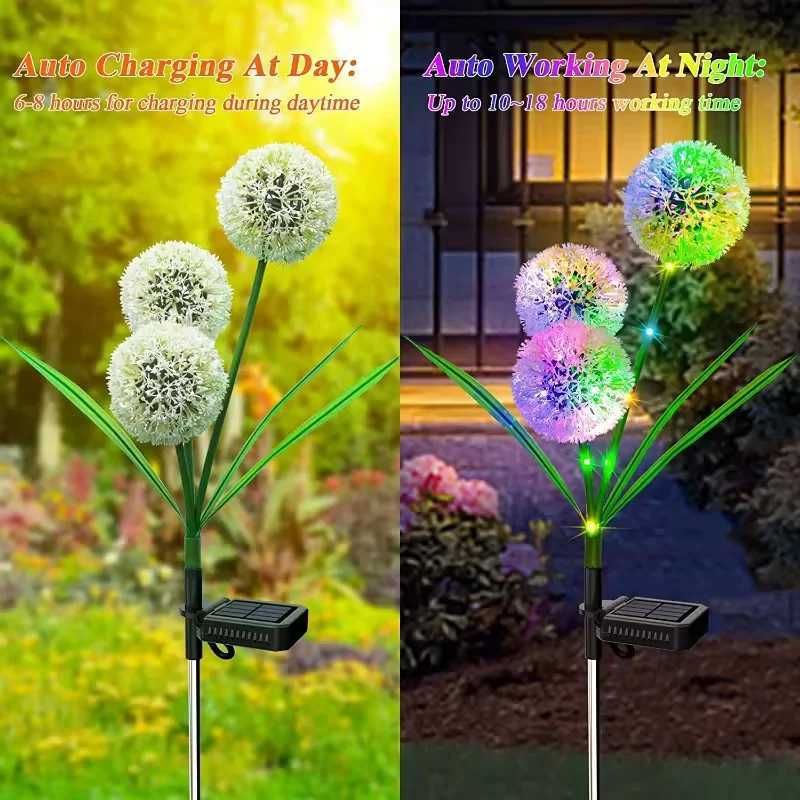 Solar LED Dandelion Lights Outdoor Waterproof LED Lamps dandelions solar garden light Backyard Lawn Landscape Decoration XJ250606