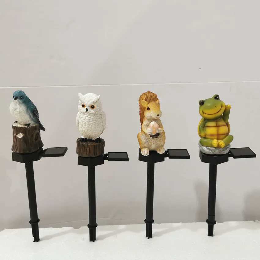 Solar Decorative Garden Light Waterproof Cute Animal Outdoor Figurine Lights Ornament Statue Decor for Pathway Patio LawnXJ250606