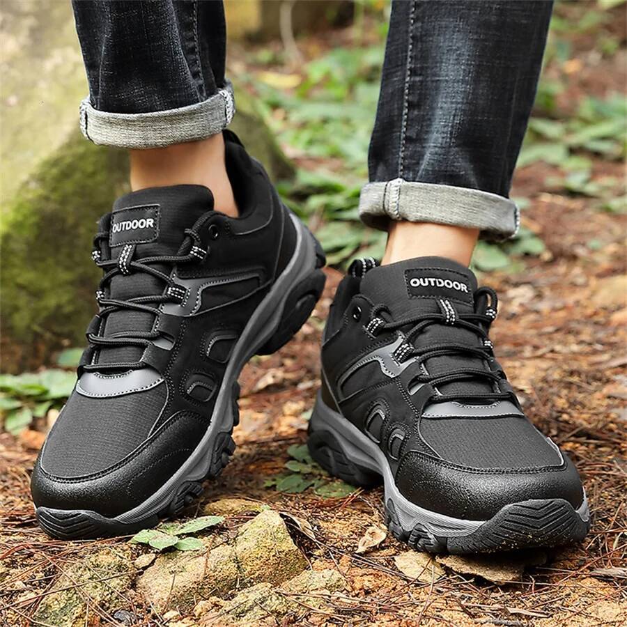 Ddmyoutdoor New Men Outdoor Mountaineering Comfortable Thick Soled PU Sneakers Hiking Wear Resistant Casual Travel Shoes Zapatillas Outdoor Shoes