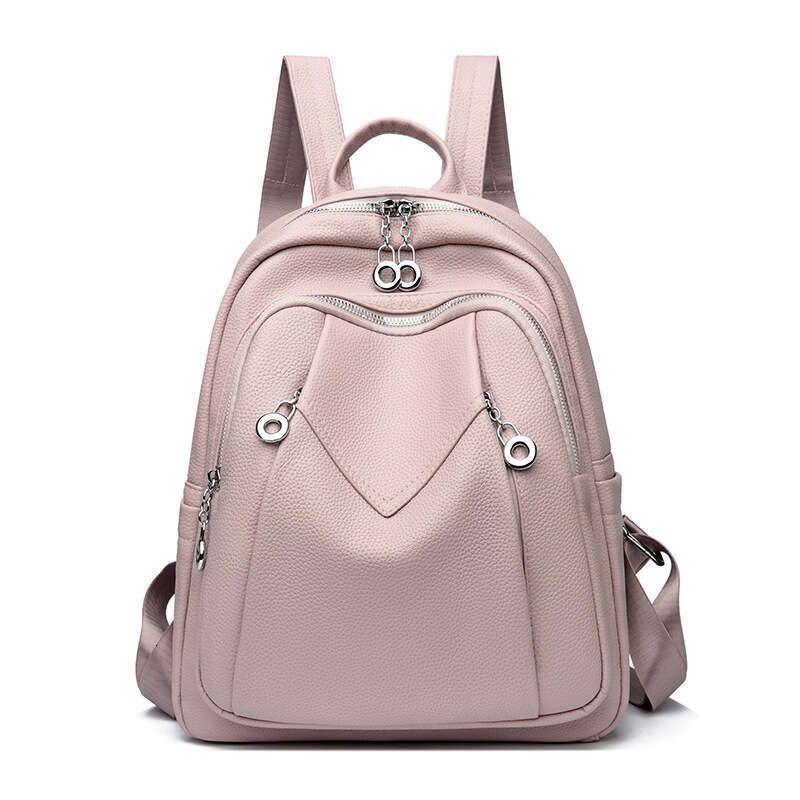 Backpack for Women Large Capacity PU Double Shoulder Candy Color Student School Bag Live Streaming