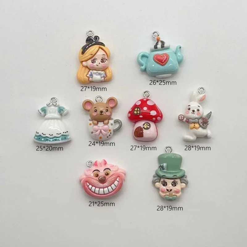10Pcs Cartoon Animal Resin Charms Kaii DIY Decor Accessories Earring Keychain Necklace Trinket Pendant Jewelry Findings charms XJ250607