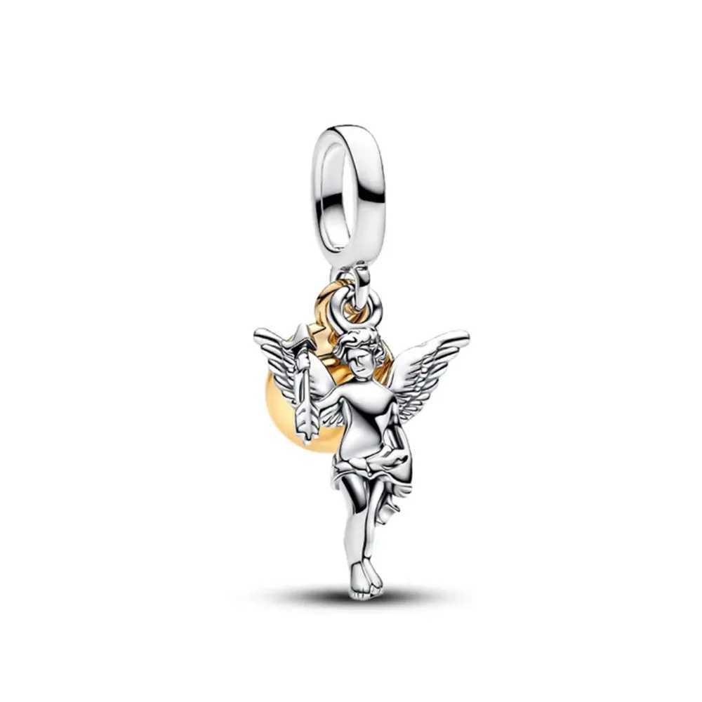 Fine religion series 925 Silver Chinese Tai Chi DIY Bead Cross Pendant Fit Original Bracelet Trinket Jewelry Figure Buddha Charm XJ250607