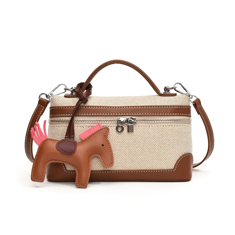 designer Canvas Box Bag Women's Bag 2025 New Fashion Trendy Handbag Casual Versatile Crossbody Shoulder Bag