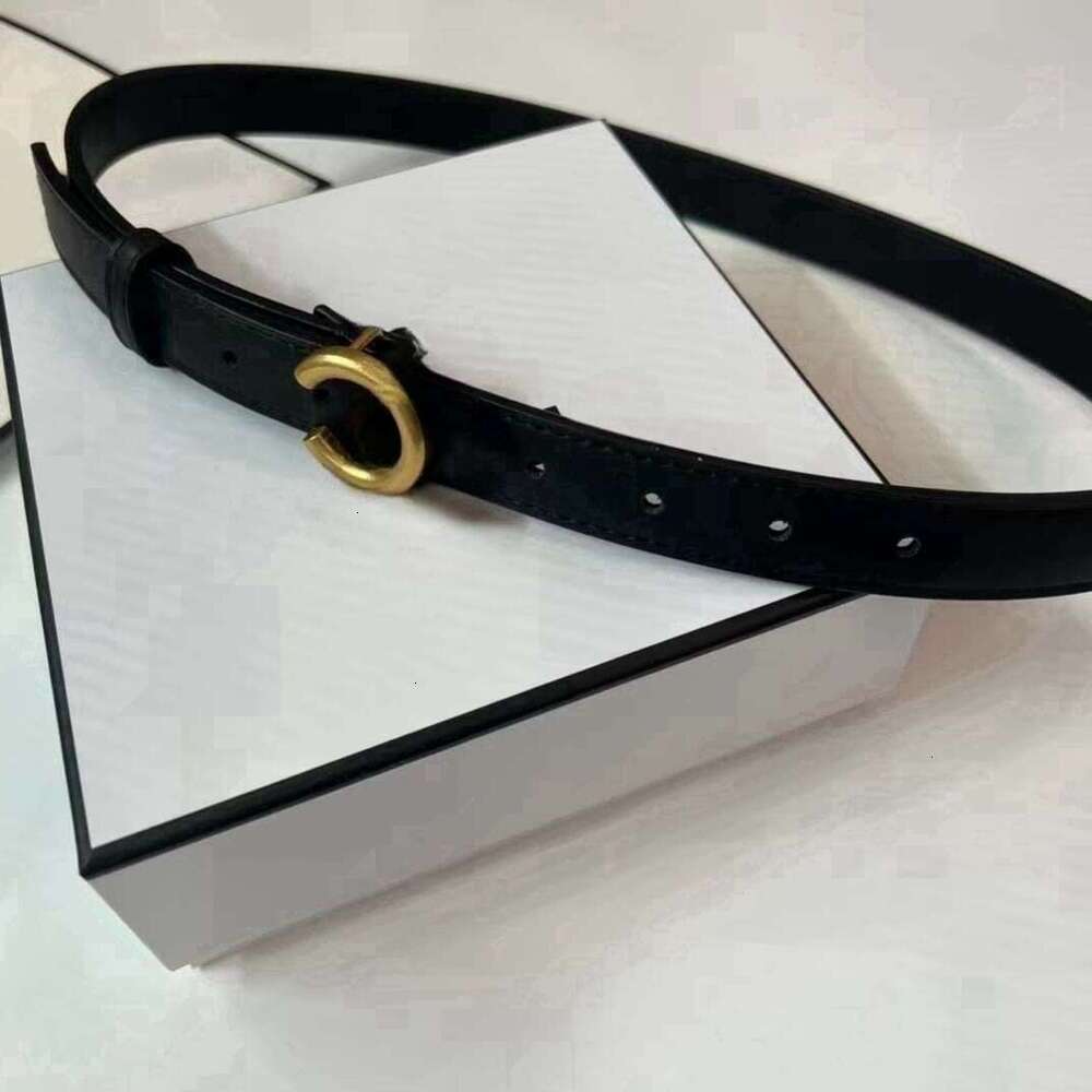 w ith box Desig ner wo mens thin Letters fashion for cClY woman lady brown waistband black gold buckle belt beige cla ssic belts