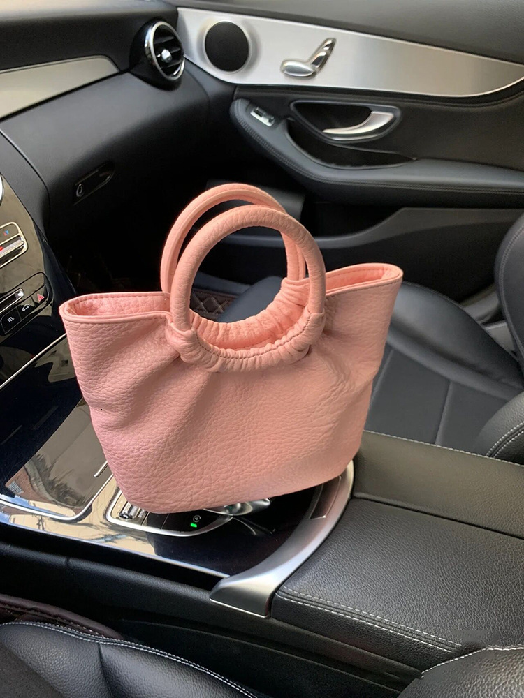 designer Niche Design High-End Retro Round Ring Handbag for Women Korean Style Elegant Versatile Fashion Soft Shoulder Crossbody Bag