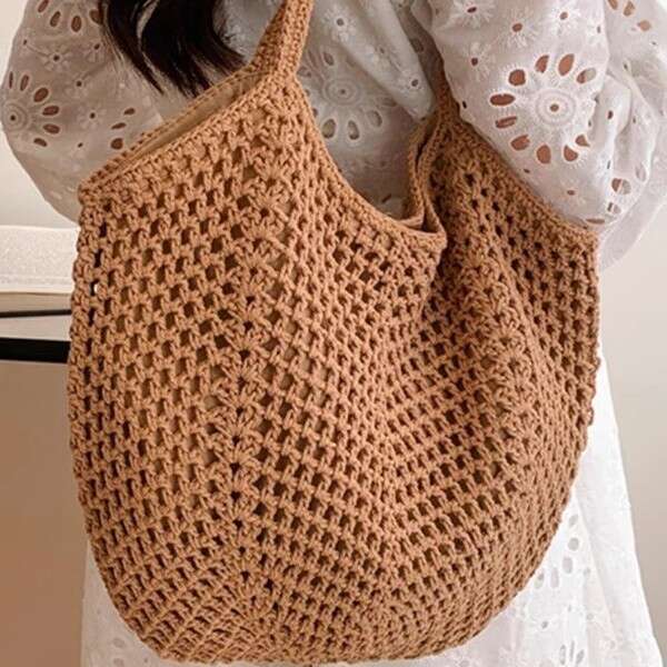 Woven Straw for Women Large Capacity 2025 New Spring Summer Versatile Casual Shoulder Beach Vacation Bag