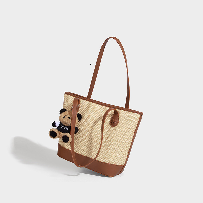 Free Shipping Large Capacity Women's Luxury Tote Bag 2025 New Designer Bags Fashion Shoulder Underarm Bag Casual Retro Niche Woven Bag Handbag