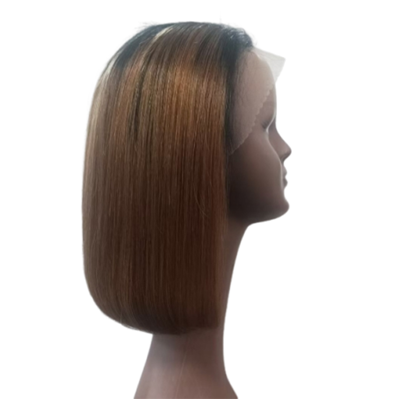 Real person short straight hair wig, high-quality wig