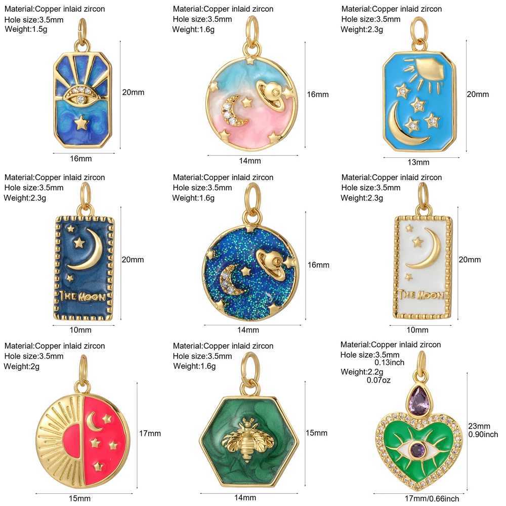 Cute Heart Evil Blue Eye Charms for Jewelry Making Gold Color Moon Star Charms DIY Necklace Earrings Bracelet High Quality XJ250607