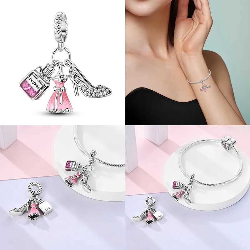 Hot Selling 100% 925 Sterling Silver Snow White 3-in-1 Charms Fit 925 Original Bracelet DIY Jewelry Making Womens Gift XJ250607