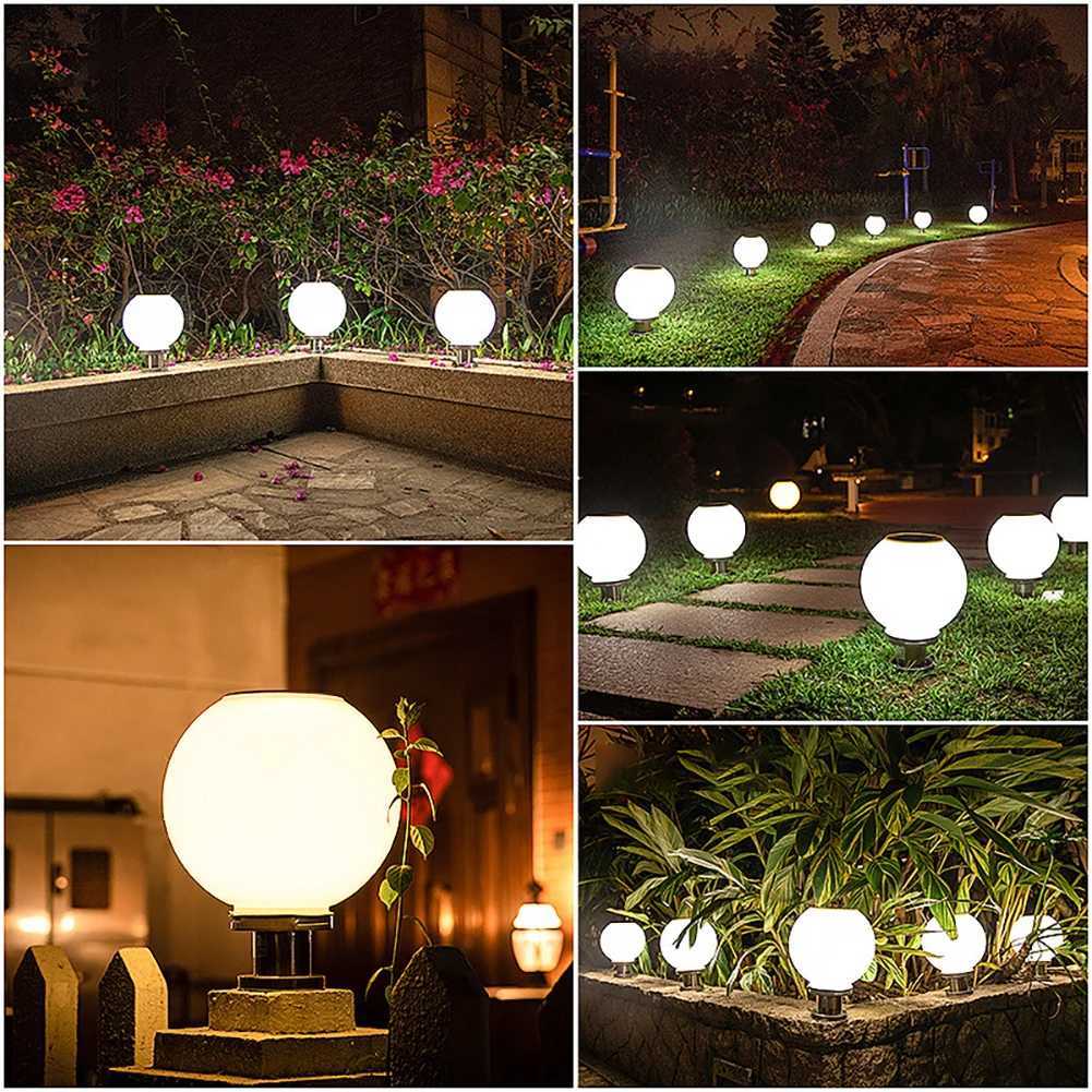 Solar Light Outdoor Fixtures Courtyard Garden Lawn Street Lights Round Ball Lamp External Landscape Patio Pillar Party Lighting W250607