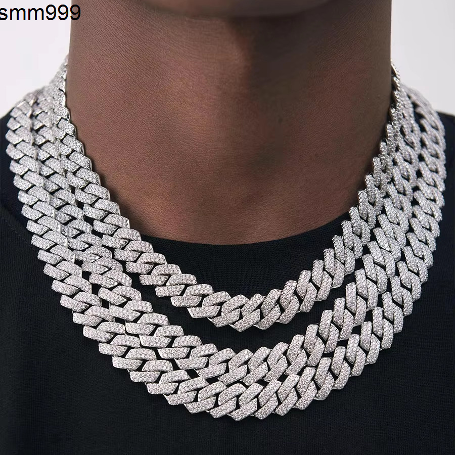 Hip Hop 925 Silver Iced Chain VVS Moissanite 18K Gold Plated Jewelry Fine Fashion Cuban Necklaces Ready to Ship