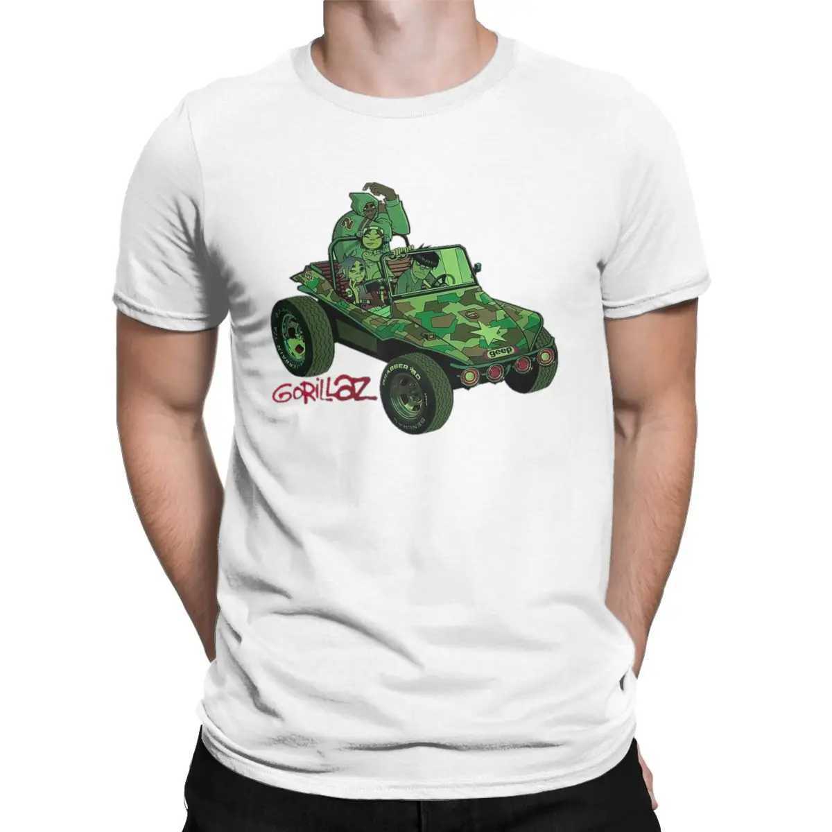 Gorillaz GP Reverse Men T-Shirt Music Band Punk Rock 90s Y2K Vintage T-Shirt Short Sleeve O Neck Cotton Plus Size Top X250607