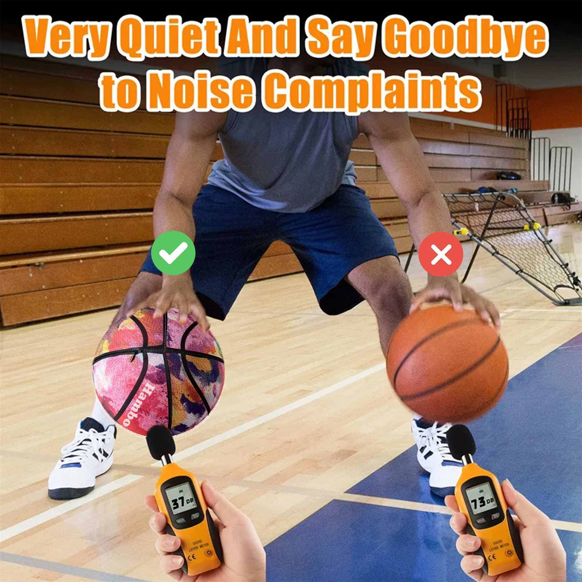 Fabric Cover Silent Basketball Number 7#/5#/3# Durable Airless Foam Basketballs Dribble Quiet Indoor Basketball Hoop Sports Articles XJ250606