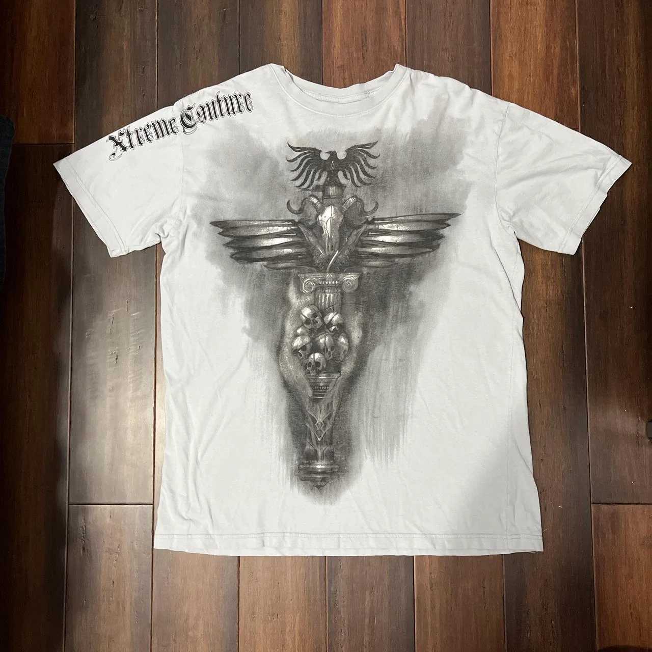 Future Wasteland Style Crack Inkjet T-shirt Xzavier Dark Street High Street Design Old Texture Oversize Subculture Mens Top W250607