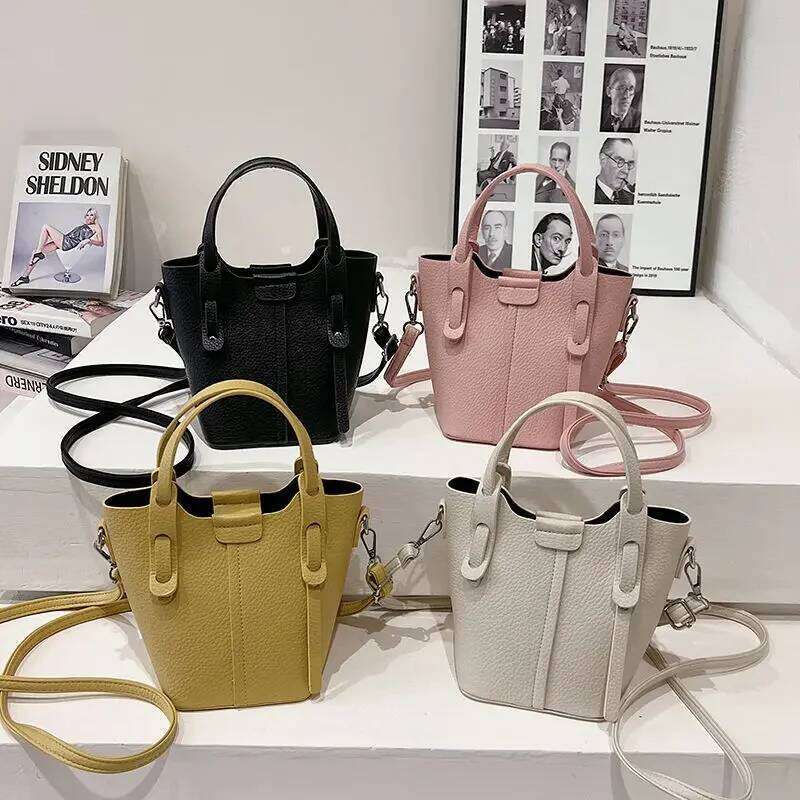 Soft Leather Bucket Small Female 2025 New Senior Ins Fashion Single Shoulder Crossbody Bag Casual All-Match Handbag