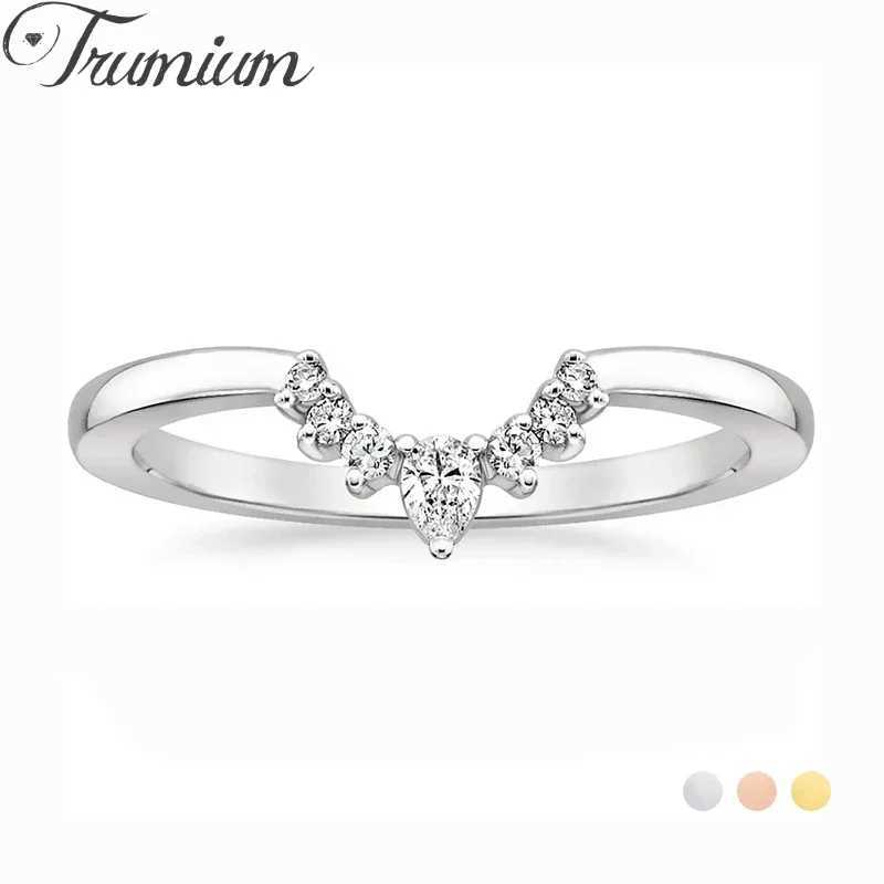 Trumium V Shaped Women Ring Crown Couple Rings Engagement Wedding Designer Copper Jewelry Anniversary Gifts Trendy Fashion W250606