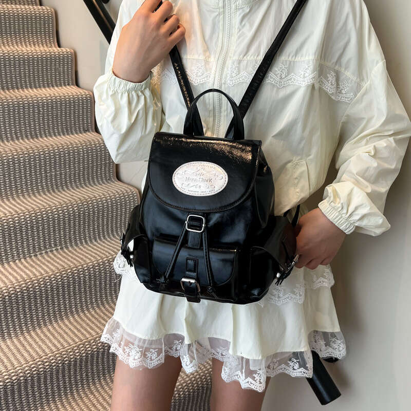 Korean Simple Fashion Double Shoulder Bucket Bag for Women 2025 Summer New Personality Versatile College Style Commuter Backpack