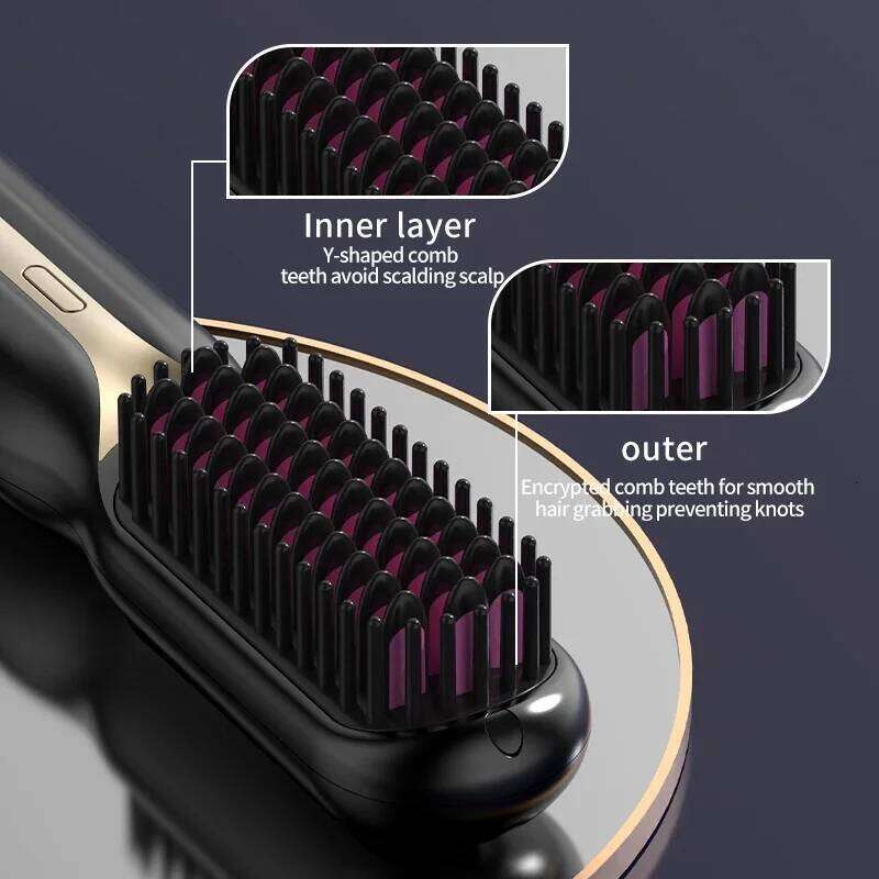 2025 New Cordless Electric Brush Professional Fashion Fast Heating Straightener Mini Hair Shaper Outdoor