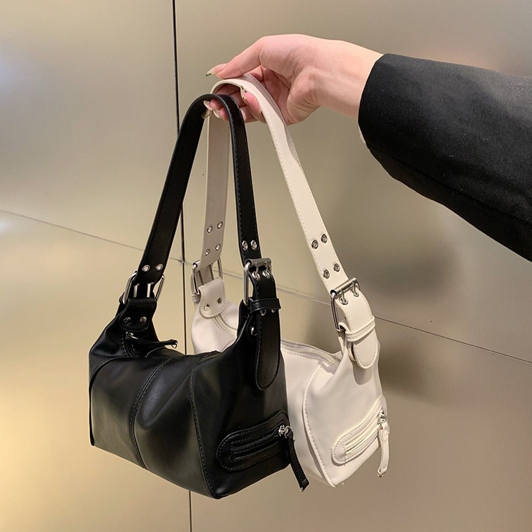 designer Niche Design High-End Motorcycle Bag Y2K Sweet Cool European and American Style Hot Girl Belt Underarm Bag Single Shoulder Crossbody Bag Tren