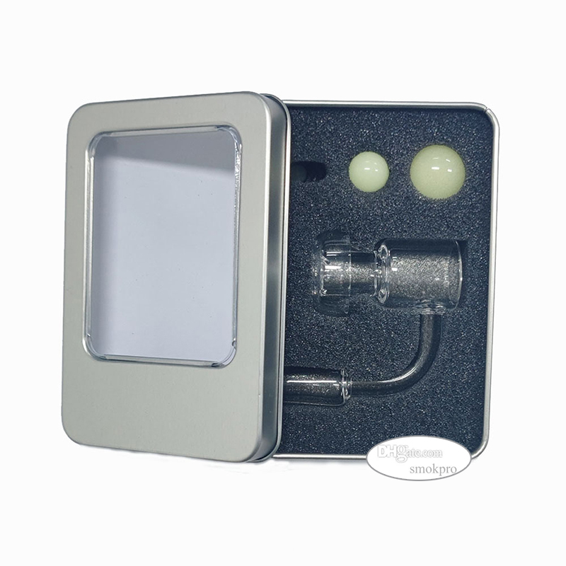 Flat Top Terp Slurper Quartz Banger Set W/ Glass Marble Accessories Come in Retail Metal Box / 10mm 14mm Male Joint Available 20mm Bucket