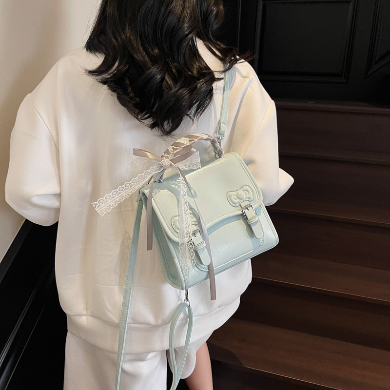 designer Korean Silk Scarf Handbag Women's 2025 New Trendy Fashion Backpack College Style Versatile Shoulder Bag