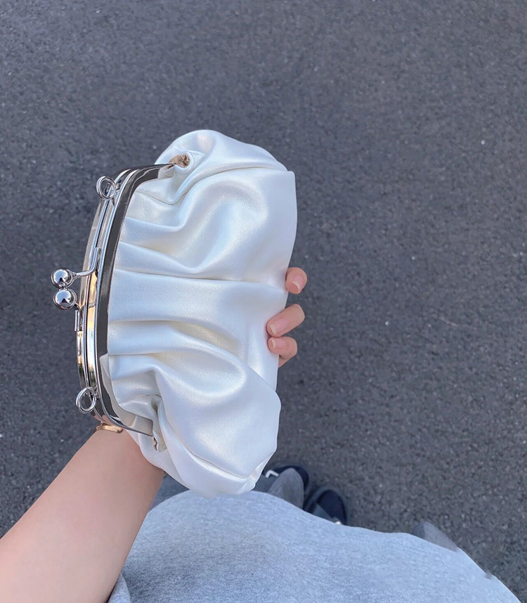 designer 2025 Summer New Cute Girl Pleated Clip Bag Niche High-end Chain Bag Handbag Crossbody Bag Dumpling Bag