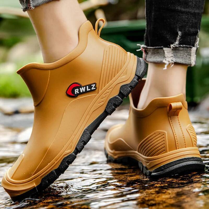Ddmyoutdoor Rain Men Fashionable All Season Non Slip Waterproof Rubber Shoes For Fishing Work Car Wash Wear Resistant Water Boots Outdoor Shoes