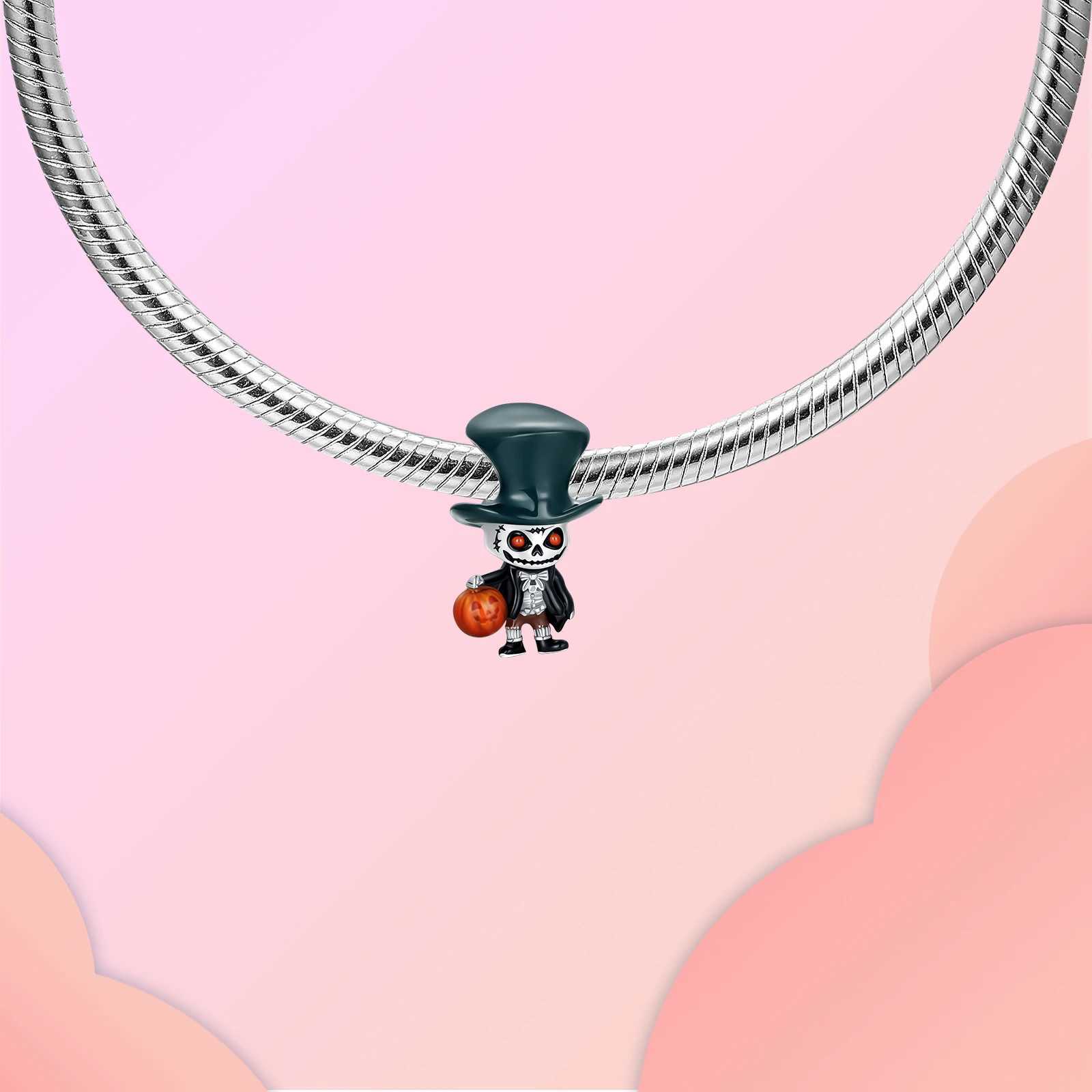 Skull Demon Pumpkin Head Ghost Halloween Pendant Jewelry Beads for s925 Original Bracelet Plata De Ley 925 boutique charms gift XJ250607