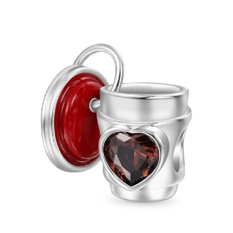New S925 silver backpack coffee cup cream charm pendant is suitable for original bracelets necklaces DIY jewelry accessories XJ250607
