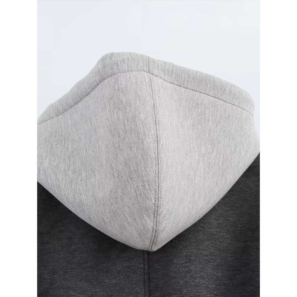 2025 Spring and Autumn New Style Detachable Hooded Splicing Temperament Casual Long Sleeve Coat Jacket