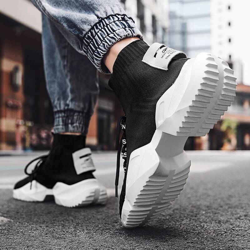 Ddmyoutdoor Ddmyoutdoor Ankle Knitting Sock Boots Sport Running Mesh Women Shoes Autumn New Flats Platform Casual Walking Mujer Zapatos Outdoor Outdoo