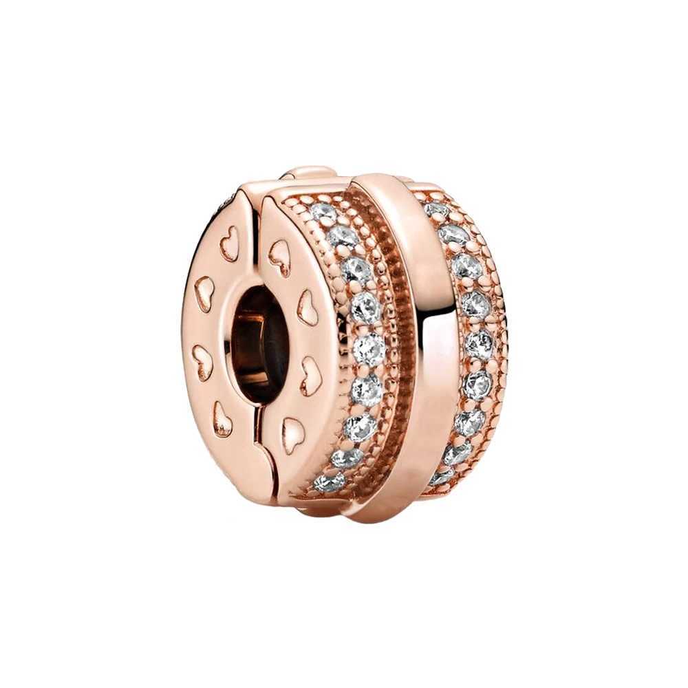 925 Sterling Silver Rose Gold Beads Fit Charms Silver 925 Original Bracelet for Jewelry Making XJ250607