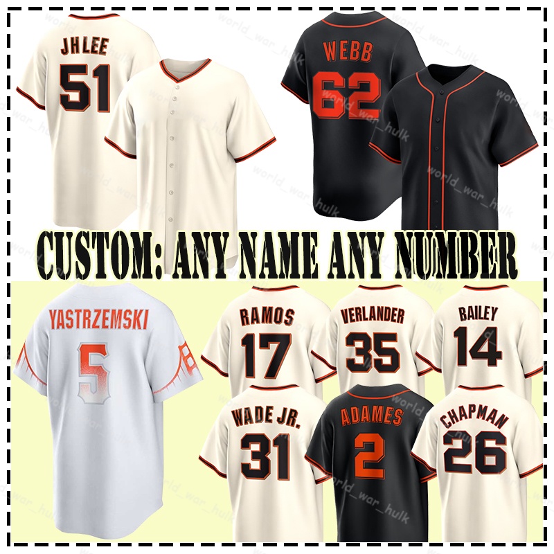 51 Jung Hoo Lee Baseball Jersey Logan Webb Yastrzemski LaMonte Wade Jr Matt Chapman Adames RamosVerlander Patrick Bailey San Franciscos Wilmer Flores Giantss