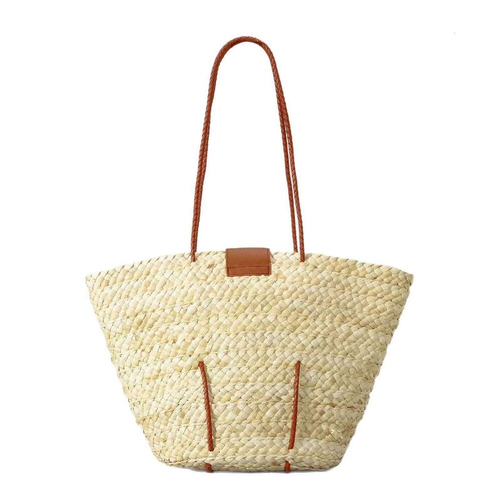 New Fashion Handheld Bag Large Capacity Women Shoulder Straw Woven Handbags Hand-Woven Tote Beach Bags Designer Brand Purse