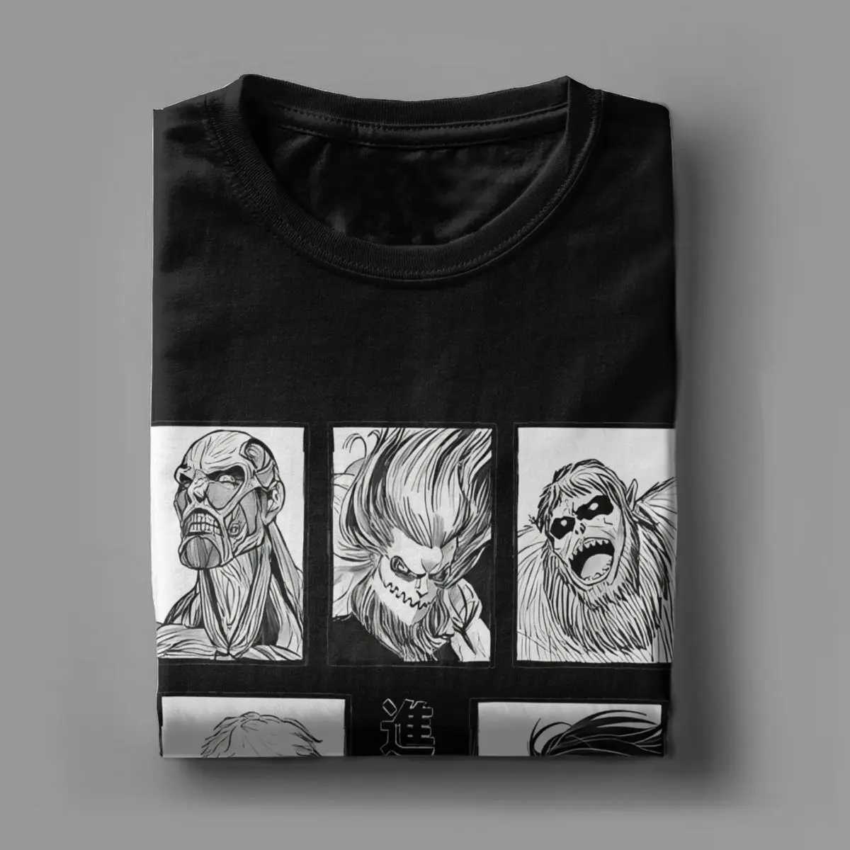 Attack On All Titans T Shirts Men Pure Cotton Casual T-Shirt Crew Neck Tee Shirt Short Sleeve Tops Summer W250607