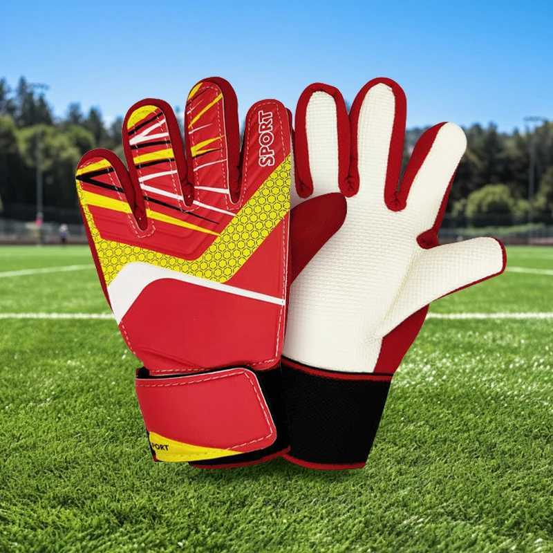 2025 New Football Goalkeeper Gloves Wrist Strap Latex Finger Guard Protection Kids Adult Soccer Gloves XJ250606