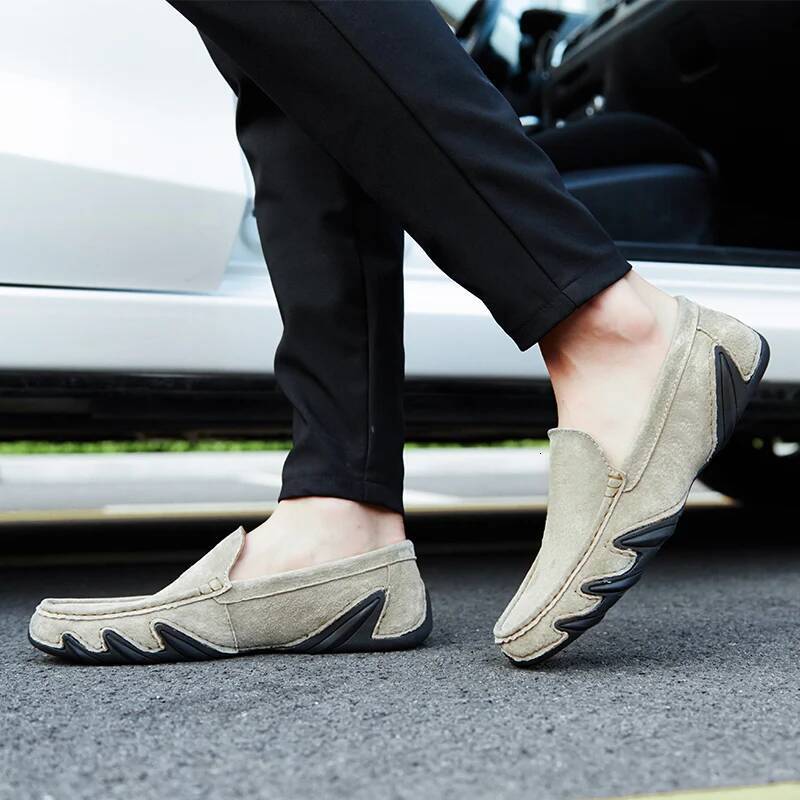 Ddmyoutdoor Men Autumn Loafers Big Size Hot Selling Man Flat Bottomed Non Slip Casual Lazy Fashion Driving Leather Shoes Zapato Para Hombre Outdoor Sh