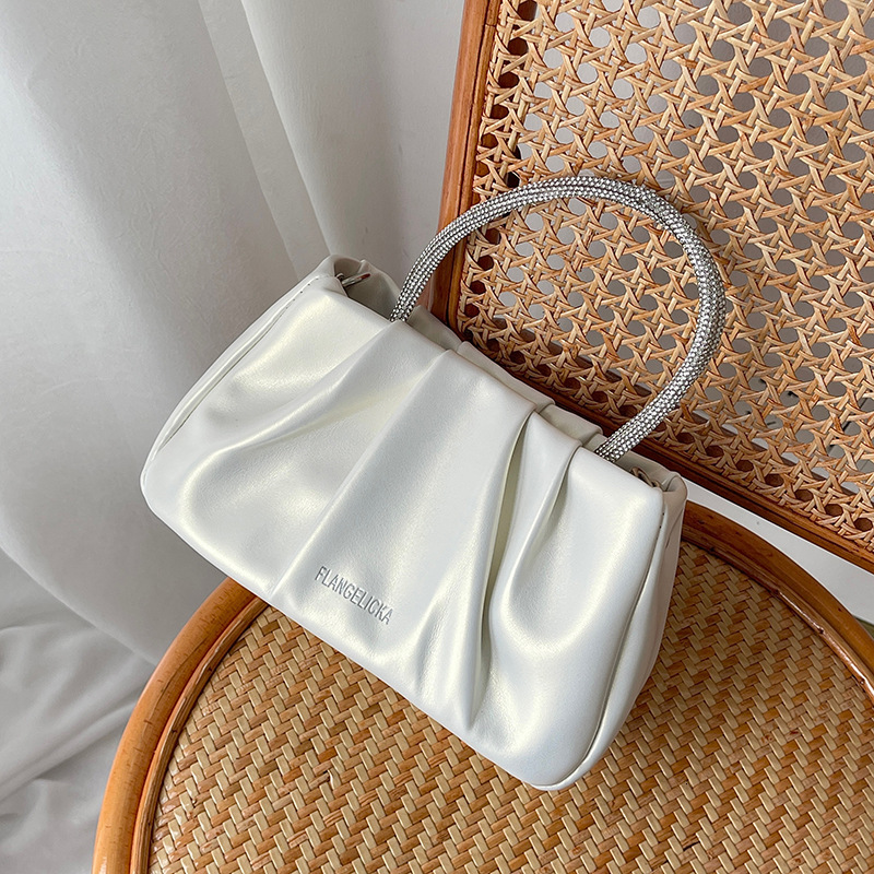 designer Pleated Cloud Bag for Women 2025 New Trendy Fashion Silver Handbag Versatile Ins Chain Crossbody Bag