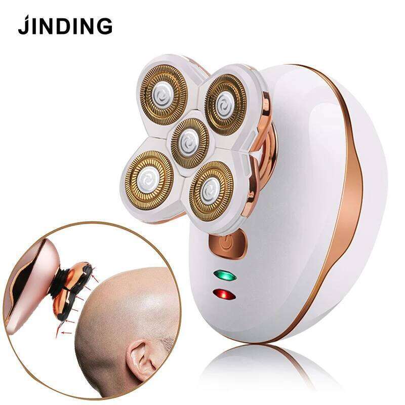 JINDING Painless Women's 5-Heads Electric Razor Bikini Trimmer For Lady Shaver Body Depilator Cordless Hair Remover