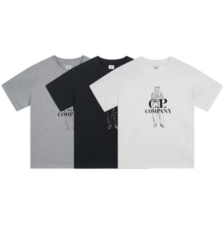 Companie Men's T Shirts Prowow American Korean Loose Round Neck Pullover Short Sleeved Half T-Shirt C.P Outdoor Sports Top Cp Simple Casual Lens Tee