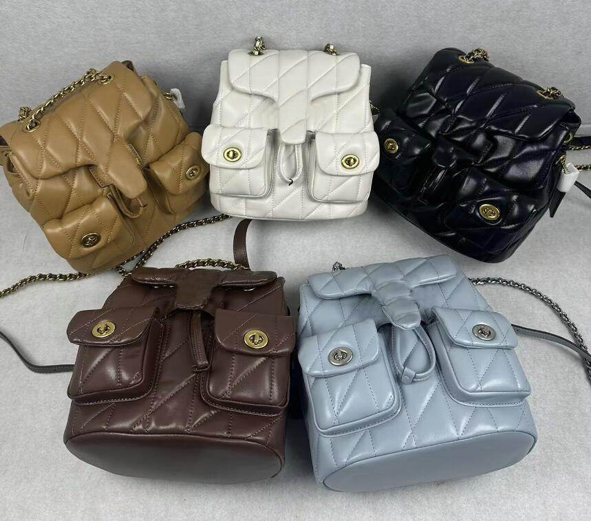 Women designer Shoulder bag Tabby backpack Fragrance Quilted Sheepskins Classic Diamond Drawstring Backpack Student backpack schoolbag Handbag