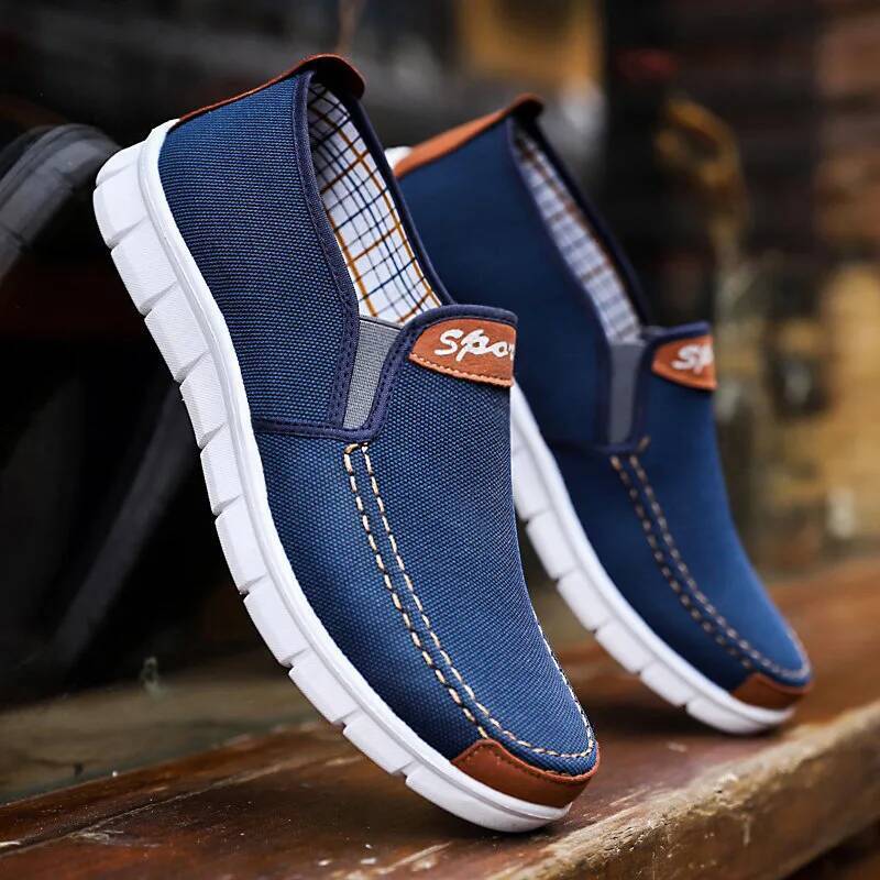 Ddmyoutdoor Shoes New Comfortable Canvas Casual Male Flat Loafers Shoes Men Black Outdoor