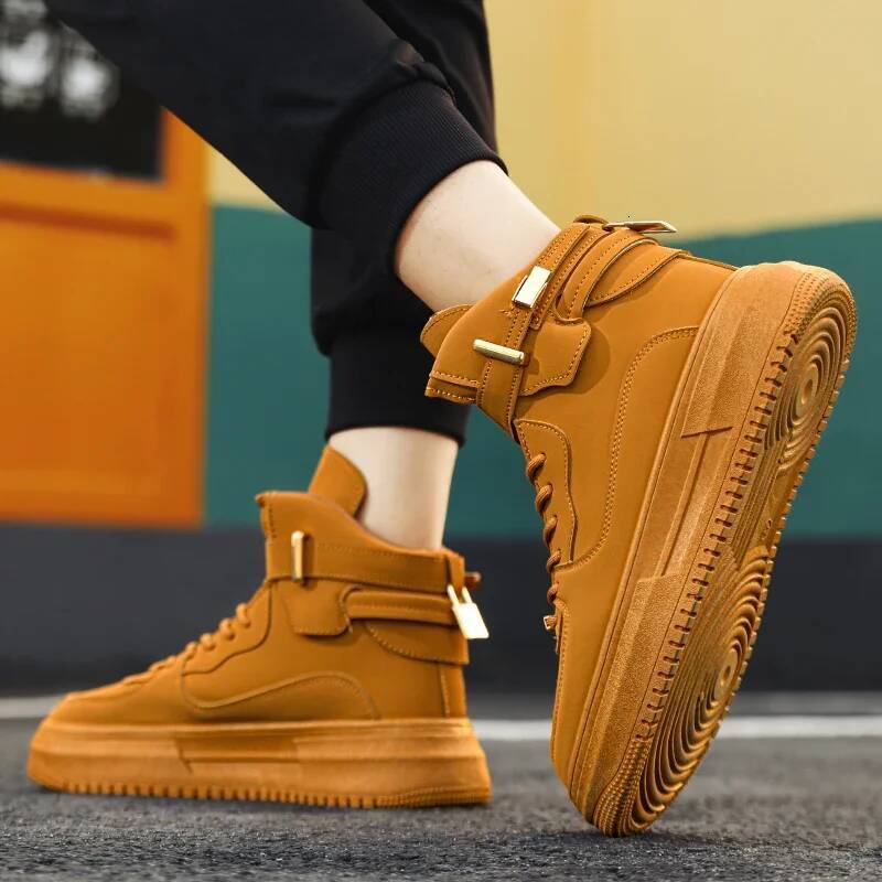 Ddmyoutdoor New Design Men S Skateboard Spring Fashion High Top Shoes Casual Platform Comfortable White Sneakers Outdoor Shoes